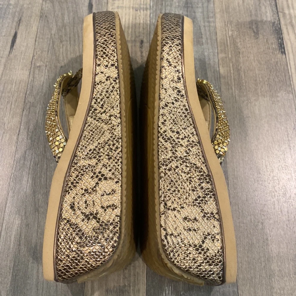 Snakeskin and Rhinestone Volatile Sandals - Picture 10 of 15